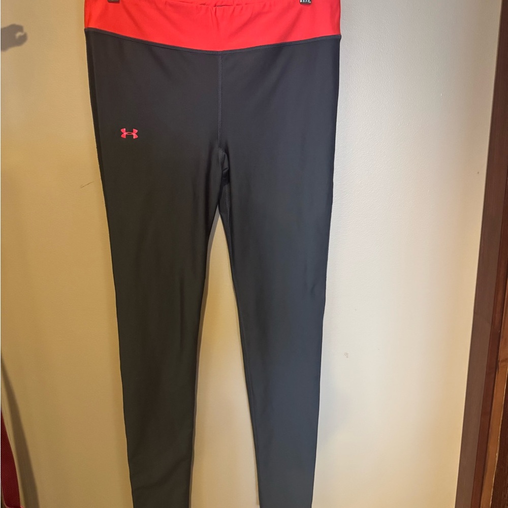 Under Armour Pink-and Gray ColdGear Leggings